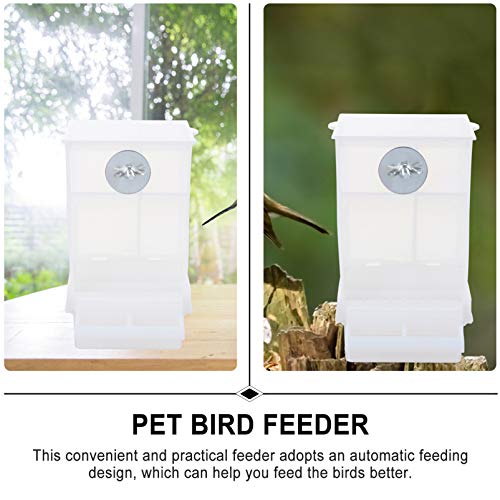 STOBOK 2 Piezas sin Comedero Automático para Pájaros Alimentador para Loro Alimentador para Mascotas Contenedor de Alimentos Jaula para Pájaros Accesorios para Perico de Canario