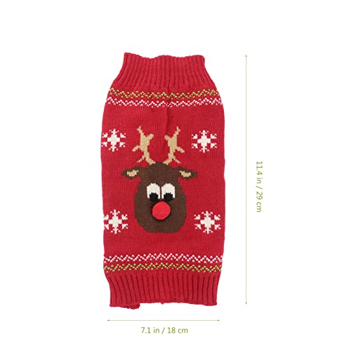 Suéter navideño para perro, sudadera de punto para mascotas, para invierno, cálida, suave, con diseño de ciervo, para perros pequeños y medianos
