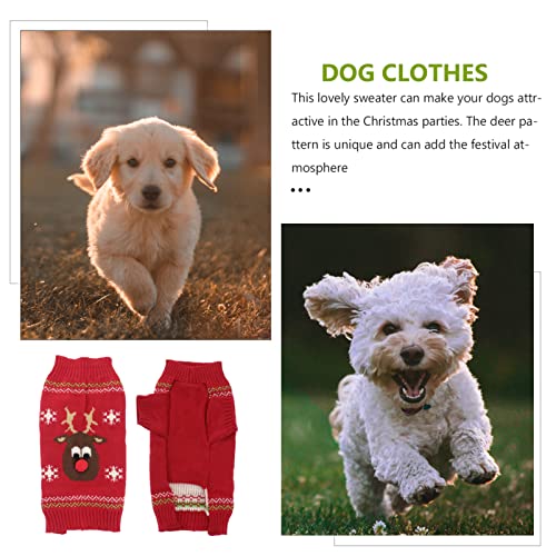 Suéter navideño para perro, sudadera de punto para mascotas, para invierno, cálida, suave, con diseño de ciervo, para perros pequeños y medianos