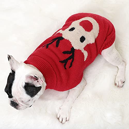 Suéter para Perros Reno de Navidad Tejido para Mascotas Lana Invierno Cálido Suéter de Cuello Alto para Perros Ropa para Mascotas Disfraz Suéter ​para Suéter para Gatos para Perros pequeño