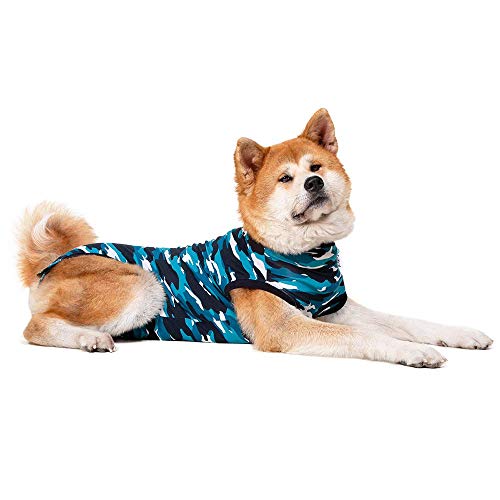 Suitical Recovery Suit Perro, L, Camuflaje Azul