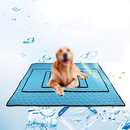 Sunfauo Manta Fria para Perros Manta Refrigerante Perro Conejo de Mat Mascota de Mat Pet Mat Perro Estera Fresca Perro Blue,XL