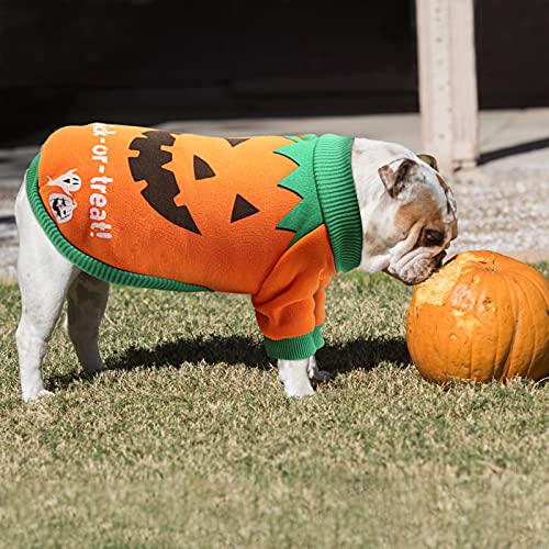 SUNYOK Ropa de Halloween para mascotas Traje de Perro de Calabaza Naranja Disfraz De Calabaza para Perro XX-Large algodón Disfraces De Halloween para Mascotas Chaleco para mascotas Cosplay