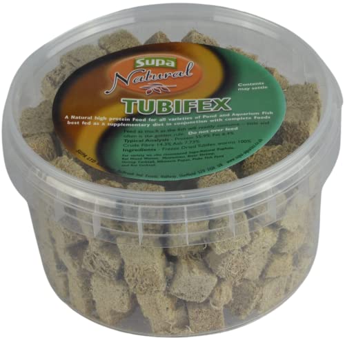 SUPA Cubitos de Tubifex Naturales, 500 ml, alimento Rico en proteínas Altamente nutritivo, Apto para acuarios y estanques