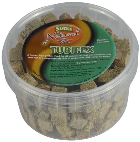 SUPA Cubitos de Tubifex Naturales, 500 ml, alimento Rico en proteínas Altamente nutritivo, Apto para acuarios y estanques