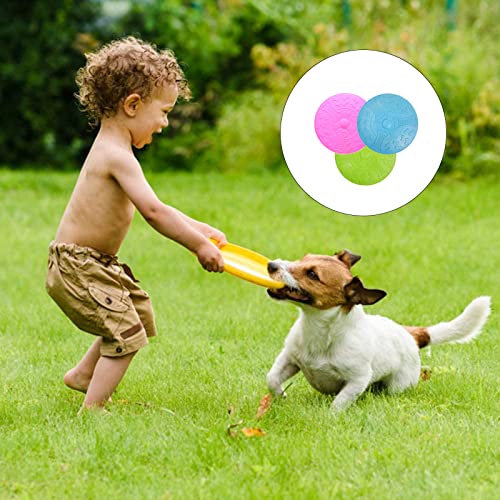 SUpoetry 3 Piezas Frisbee Perro, Perros interactivos Frisbee, Disco Volador para Mascotas, para el Adiestramiento de Perros, 18,5 cm Rojo Verde Azul