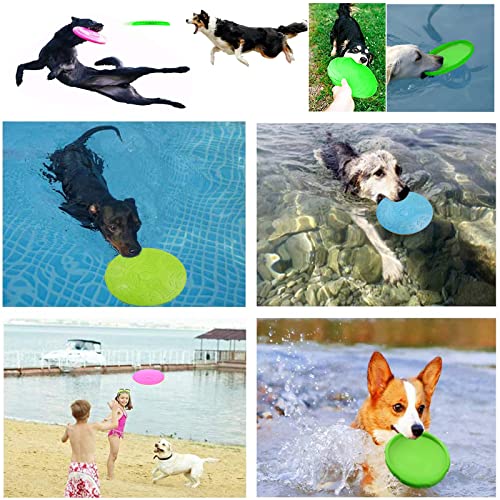 SUpoetry 3 Piezas Frisbee Perro, Perros interactivos Frisbee, Disco Volador para Mascotas, para el Adiestramiento de Perros, 18,5 cm Rojo Verde Azul