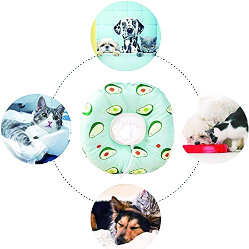 sylbx Collar Recuperación para Mascotas Impermeable Collar Protector para Gatos Collar Suave Ajustable Gatos Anti-mordida Cuello Protector Hinchable para Perros y Gatos para recuperación cirugía,S