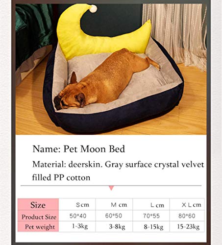 SYQY Pet Moon Bed Teddy Cat Kennel Desmontable Lavable Four Seasons-Nido de Luna Rosa_L