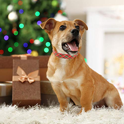 Taglory Collar Perro Navidad, Collar de Perro Mascota Ajustable para Perros Pequeño, Rojo & Verde