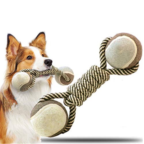 Termino Alivie El Aburrimiento Y El Estrés del Juguete para Mascotas, Cuerda De Algodón Tenis Dumbbell Knot Dog Toy