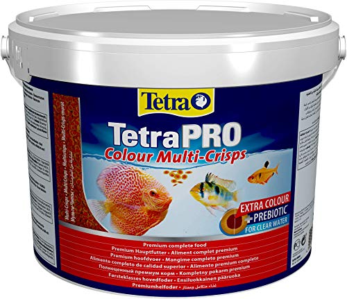 Tetra Pro Colour Multi-Crisps 10 L - Alimento completo con un valor nutritivo óptimo, concentrado de color adicional realza la coloración de los peces