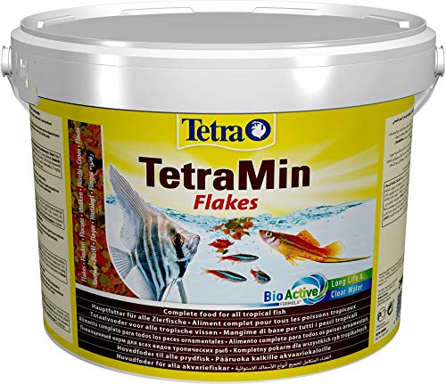 TetraMin Flakes Alimento para peces en forma de escamas, para peces sanos y aguas claras, 10 L