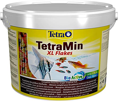 TetraMin XL Flakes Alimento para peces en forma de escamas, para peces sanos y aguas claras, 10 L