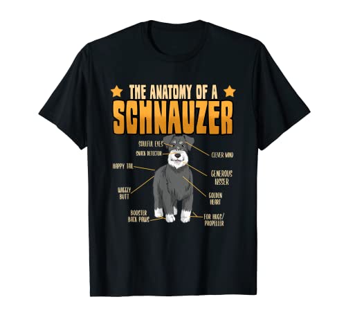The Anatomy Of A Schnauzer Perro miniatura Mamá Papá Camiseta