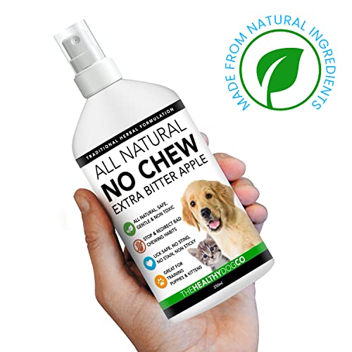 The Healthy Dog Co Spray antimordeduras para Perros con Aroma a Manzana Completamente Natural | para Entrenamiento de Cachorros y Gatitos | Spray para Perros y Gatos para Evitar Masticar 250ml