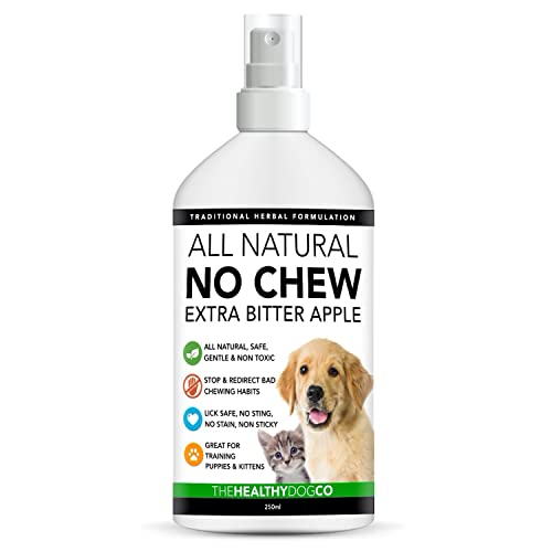 The Healthy Dog Co Spray antimordeduras para Perros con Aroma a Manzana Completamente Natural | para Entrenamiento de Cachorros y Gatitos | Spray para Perros y Gatos para Evitar Masticar 250ml