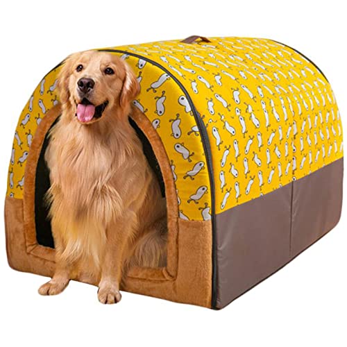 Tienda para Mascotas Nido para Grandes Perro Cueva Cama Casa Interior Perrera para Perros Deluxe Camas para Perro Plegable Casetas Lavable,D,XXXL105x80x72cm