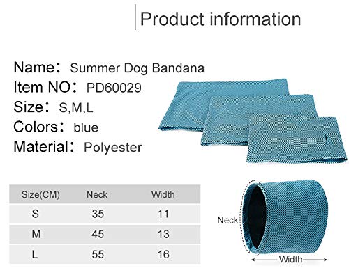 Tineer Pet Cooling Bandana Dog Cat Bufanda Transpirable Bulldog Summer Ice Enfriamiento instantáneo Toalla Envoltura de Cuello Collares para Cachorros Gatitos (Paquete de 2) (L (55 * 16cm))