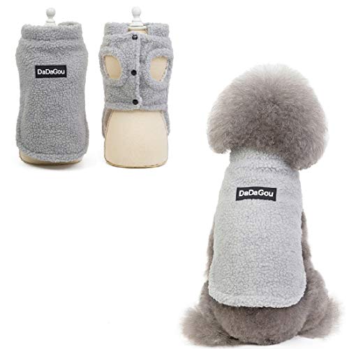 Tineer Pet Doggy Winter Lamb Cachemira Abrigo Warm Outdoor Fleece Dog Fleece Forro Pullover Coat Chaqueta Outwear Chaleco para Perros pequeños y medianos (S, Gris)
