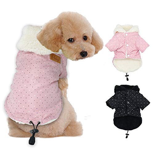Tineer Pet Puppy Little Star Coat, Perro de Mascota Cálido Invierno Ropa Cachorro Suéter Ropa Ropa para Perros (L, Rosado)