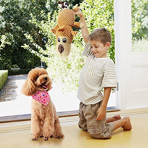 TINGERIA ® Juguete de peluche para perros chirriantes para el aburrimiento, juguetes interactivos fuertes para cachorros pequeños y medianos y grandes