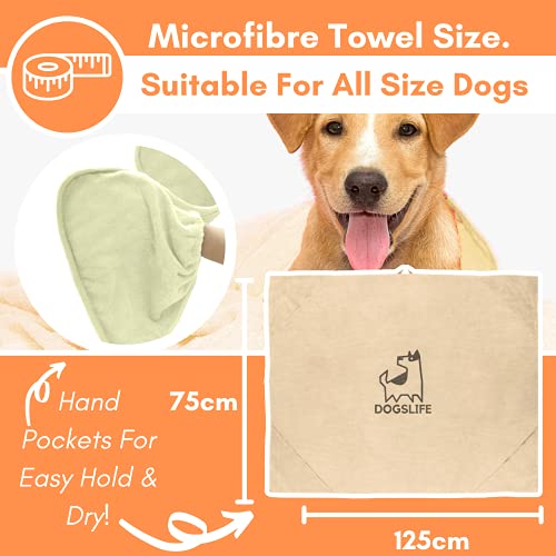 Toalla de microfibra para perros, de secado rápido, apto para lavadora | Toalla grande (75 x 125 cm) | Toalla de microfibra para secar mascotas | Apto para perros de todos los tamaños
