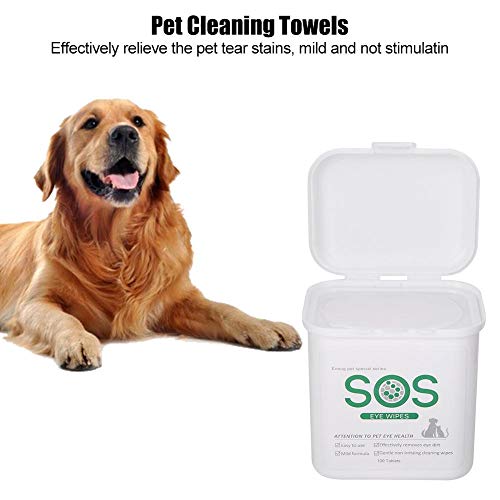 Toallitas limpiadoras para mascotas, 100 unidades, para perros, gatos, toallitas húmedas y mascotas, elimina las manchas de lágrimas