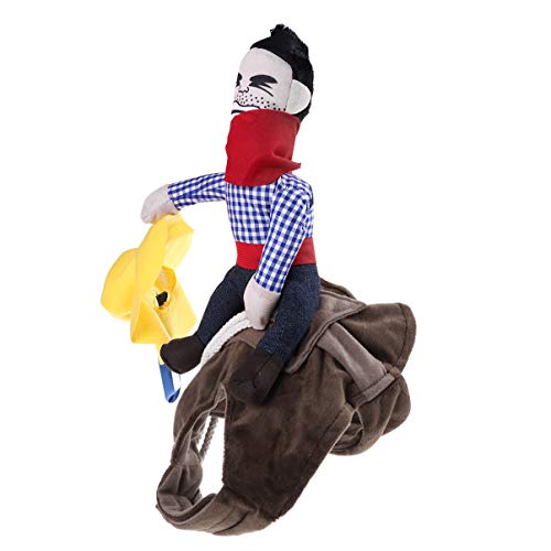 Toyvian Disfraz de Perro Cowboy Rider para Perros Ropa Estilo Caballero con Muñeca Y Sombrero para Disfraz de Mascota Día de Halloween