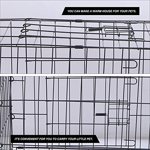 Toyvian Jaula Plegable para Perreras 1 Jaula Negra para Perros Caja Metálica Plegable para Perros Jaula Individual para Perros| 50X37x40cm