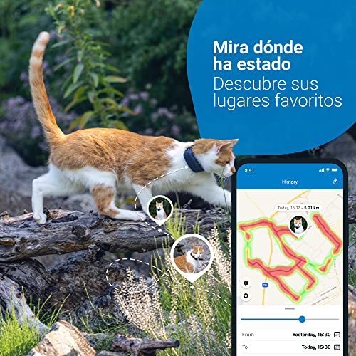 Tractive GPS CAT 4 (2022). Sigue cada paso en tiempo real con este GPS gatos. Sin límite de distancia. Seguimiento de Actividad. Con accesorio de sujeción al collar de color azul oscuro.