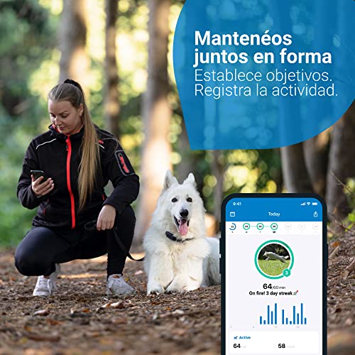 Tractive GPS DOG 4. Conoce siempre la ubicación de tu perro. Manténlo en forma con el Seguimiento de Actividad. Distancia ilimitada. (Azul oscuro)