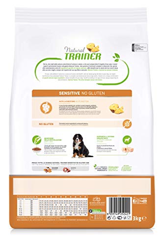 Trainer Natural Sensitive No Gluten - Pienso para Perros Medium-Maxi Puppy-Junior con Pato y Cereales Integrales - 3kg