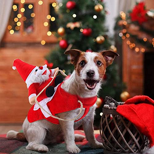 Traje de Perro Santa, Ropa de Navidad para Mascotas, Traje De Navidad Perro, Perro Navidad Disfraz, Perro Ropa Navidad, Disfraz De Navidad para Mascotas, Adecuado para Navidad, Fiesta, Cumpleaños.