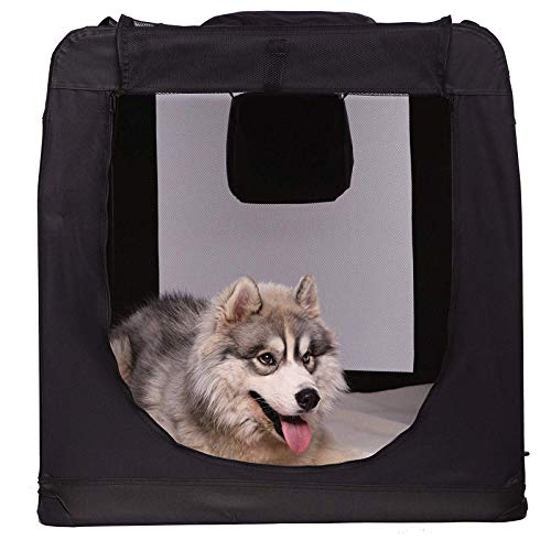 Transportín para perros Bolsa transportín para perros Transportín plegable Autobox Bolsa para animales pequeños (101x68x70 cm (XXXL), negro)
