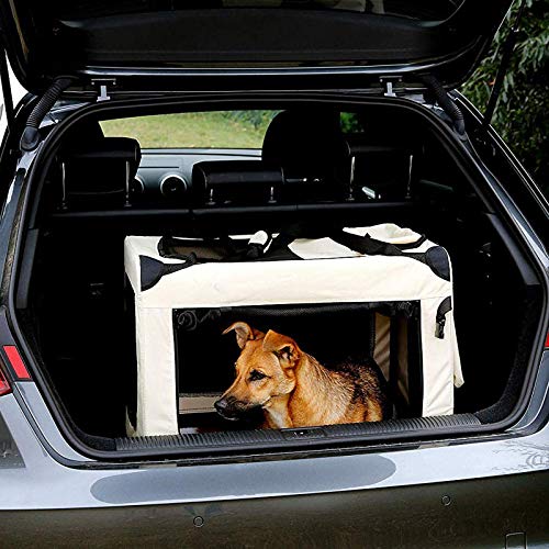 Transportín para perros Bolsa transportín para perros Transportín plegable Autobox Bolsa para animales pequeños (60x42x44 cm (M), beige)