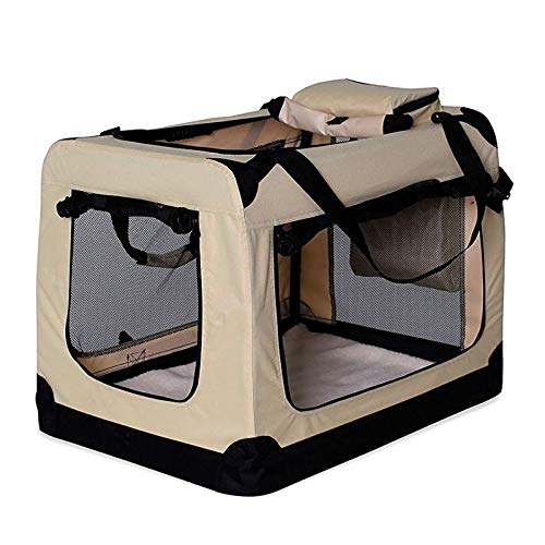 Transportín para perros Bolsa transportín para perros Transportín plegable Autobox Bolsa para animales pequeños (60x42x44 cm (M), beige)