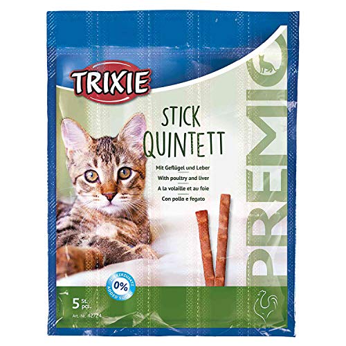TRIXIE Snack PREMIO Quadro-Sticks, Ave Corral-Hígado, 25g, Gato