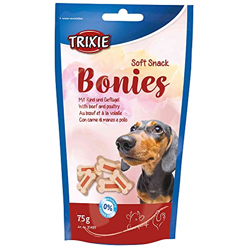 TRIXIE Snack Soft Snack Bonies, 75 g, Ternera y Ave, Perro