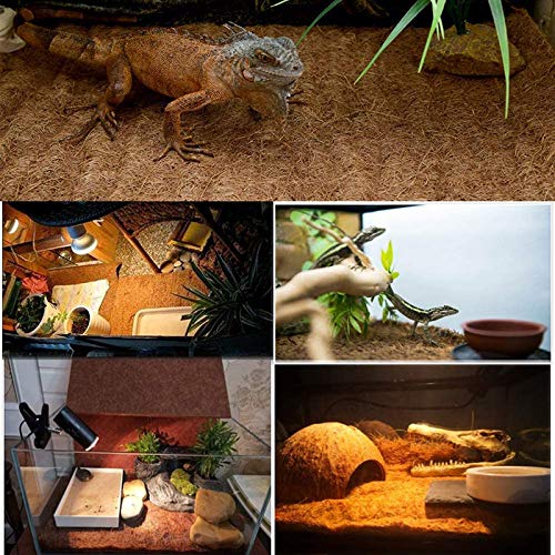 TTFLY - Alfombra de reptiles, fibra de coco tortuga para mascotas, terrario, suministros para lagarto, serpiente, camaleón