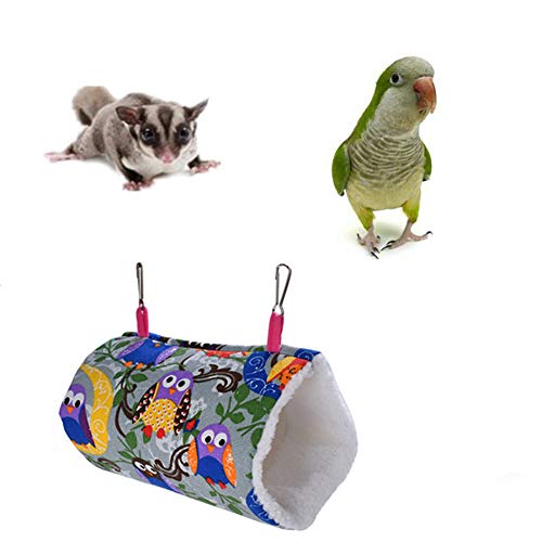 TUANTALL Camas para Gatos Jaulas para Agapornis Jaula para Hamster, Accesorios Cálido Nido de Pájaro Jaula de Ratas Accesorios Hamacas de Rata para Jaula Owl 2,L