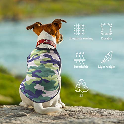 TVMALL Mascota Perro Camiseta perrito ropa para gatos camisas deportivas de camuflaje malla de verano Chaleco Transpirable abrigo de moda ropa de playa Adecuado para perros y gatos pequeños(Verde, XL)