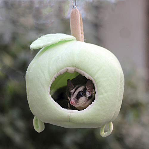 U-M 1 uds. adorable forma de manzana hámster dormir nido suave felpa escondite jaula caliente casa para hámster erizo Totoro conejo cerdo holandés verde calidad superior y creativo