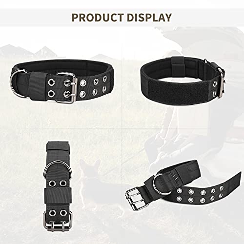 UBORSE Collar Táctico para Perros Collar de Nylon Ajustable K9 Collar Militar para Perros Hebilla de Metal Resistente Caza Al Aire Libre Entrenamiento