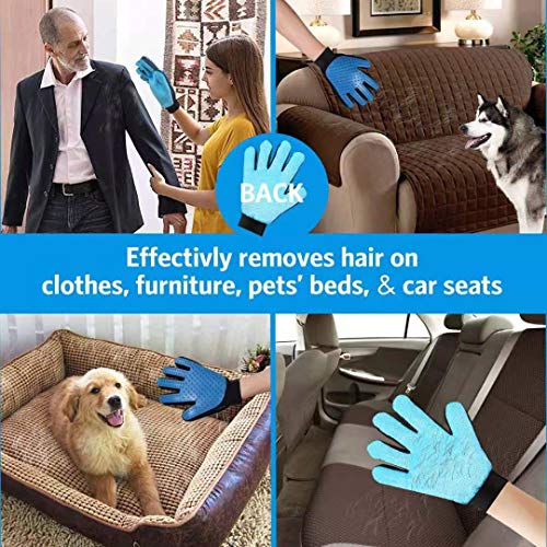 U/N 2 en 1 guante cepillo para perros y gatos para masaje de animales y limpieza del pelo, eficaz para perros, gatos, conejos, caballos y de pelo largo y corto