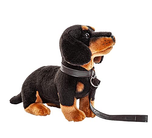 Uni-Toys - Perro Salchicha con Correa - 27 cm (Longitud) - Perro de Peluche - Animal de Peluche.