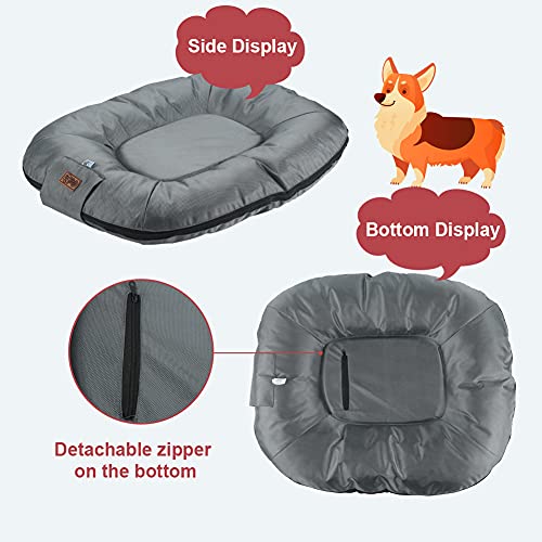 Vanansa Colchón de perro lavable extra grande, cama plana para perros medianos y grandes, enfriamiento de cama para perros de verano (XXL, gris)