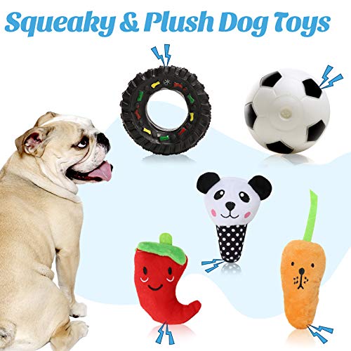 VECELA Juguetes para Perros, 10 Piezas Juguete Masticable para Perros Squeaky Toy Juguetes de Peluche para Cachorros Perro Pequeño Mediano