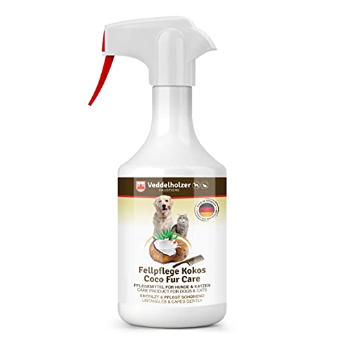 Veddelholzer 500 ml Spray desenredante Perros Coco para el Cuidado del Pelo de Perros y Gatos. Espray desenredante para Perros, Gatos, Cachorros, Pelaje, Accesorios para Gatos, perfumes para Perros
