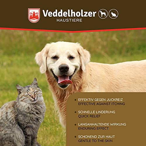 Veddelholzer antipicor Perro Cuidado de Mascotas 500ml cuida la Piel en Caso de picazón, ácaros, Hongos, irritaciones y piojos y apoya el Proceso de regeneración para Perros y Gatos